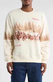 Goodie Two Sleeves Budweiser Season's Greetings Fleece Sweatshirt