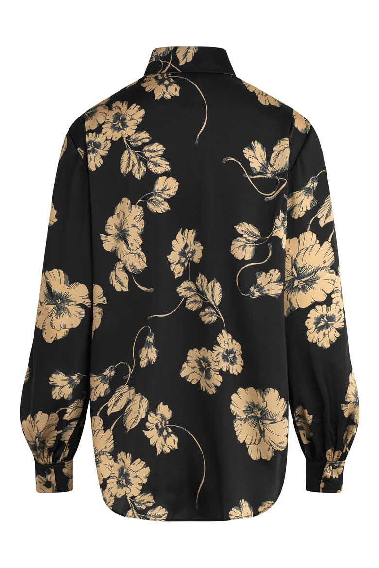 The Lanie Floral Oversize Button-Up Shirt, Alternate, color, NOIR FLEUR
