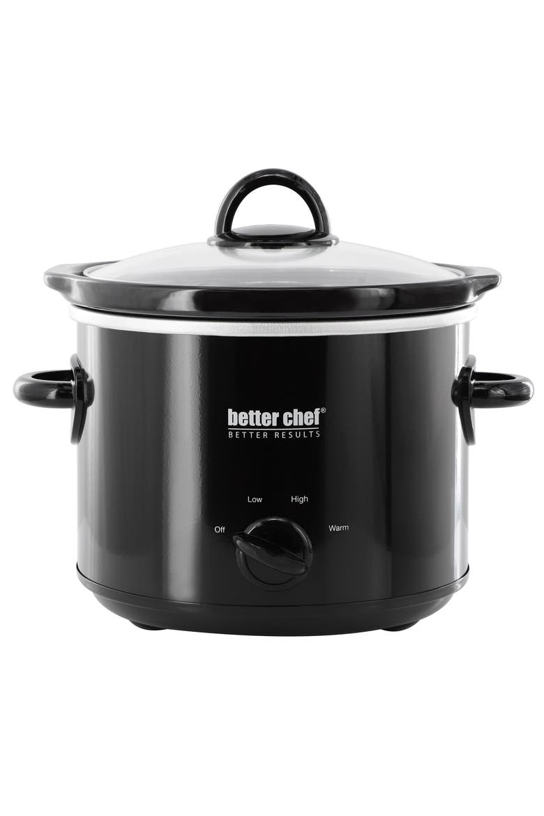 3 Quart Slow Cooker with Removable Stoneware Crock, Main, color, Black