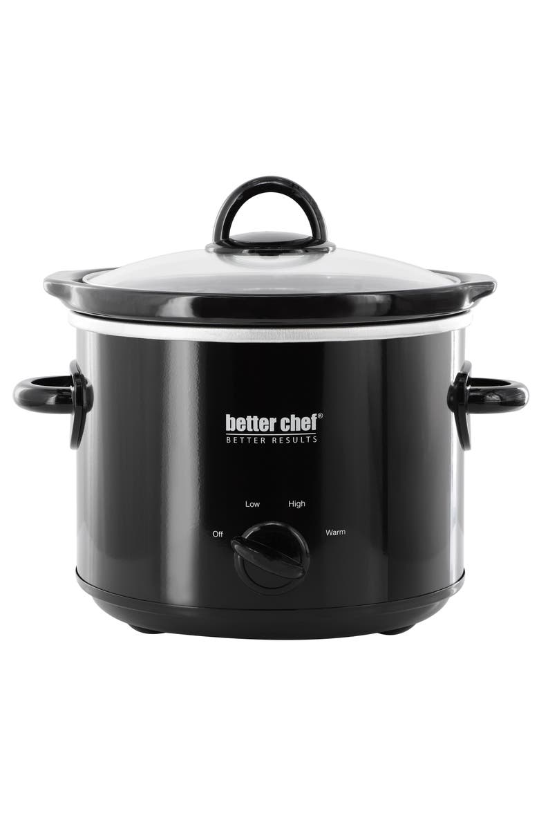 Better Chef 3 Quart Slow Cooker with Removable Stoneware Crock, Main, color, Black