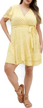 City Chic Sweat Lace Wrap Dress