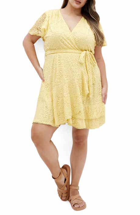 City Chic Sweat Lace Wrap Dress