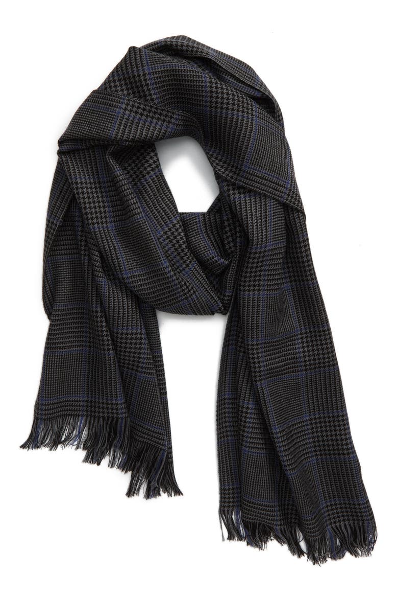 Merino Wool Scarf, Main, color, CHARCOAL/BLACK