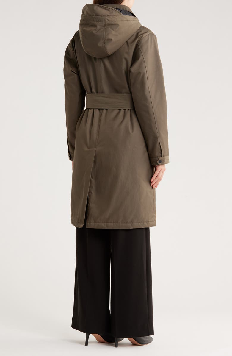 Bernardo Hooded Raincoat, Alternate, color, Olive
