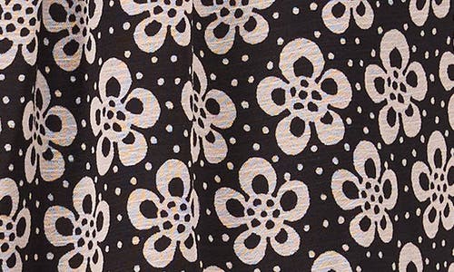 Cece Print Wide Leg Drawstring Pants In Rich Black