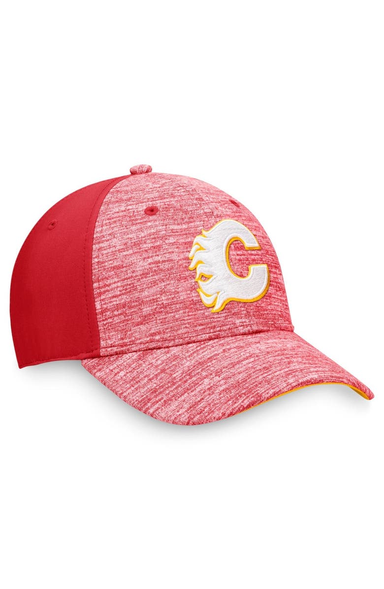 FANATICS Men's Fanatics Branded Heather Red Calgary Flames Defender Flex Hat, Alternate, color,