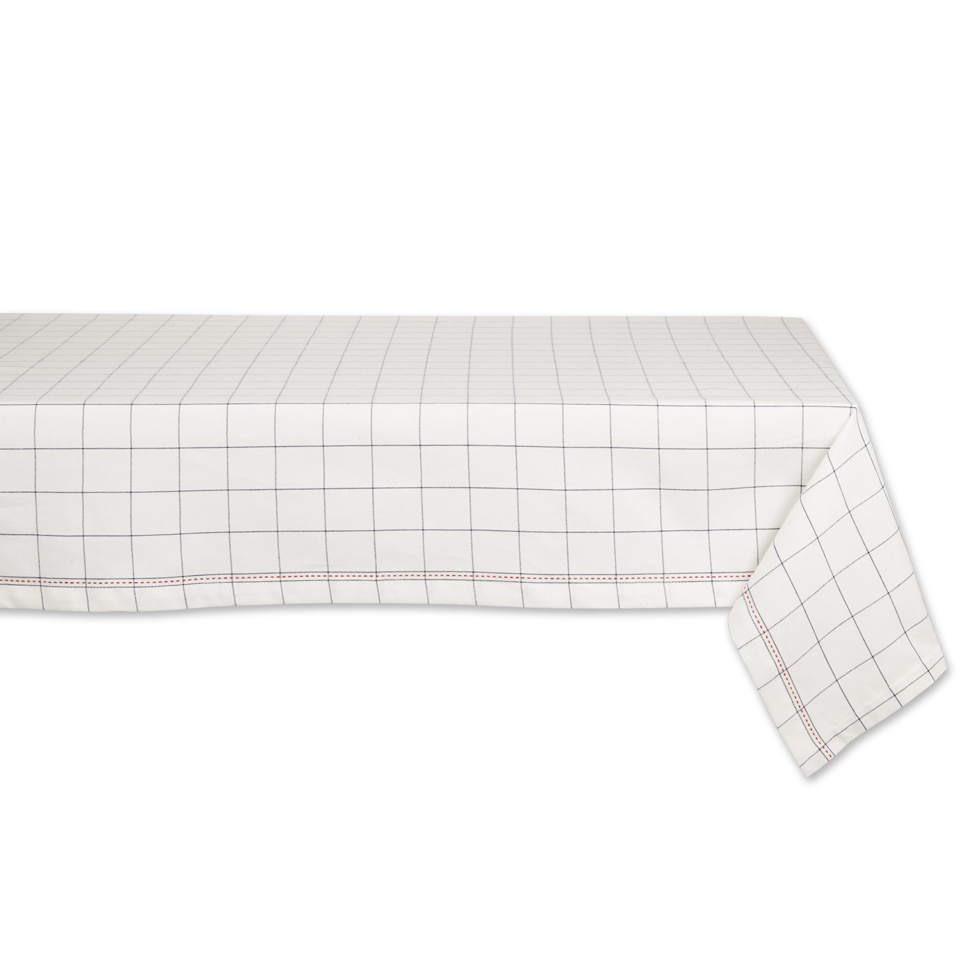 Dii Kitchen Windowpane Tablecloth 60x104 In White