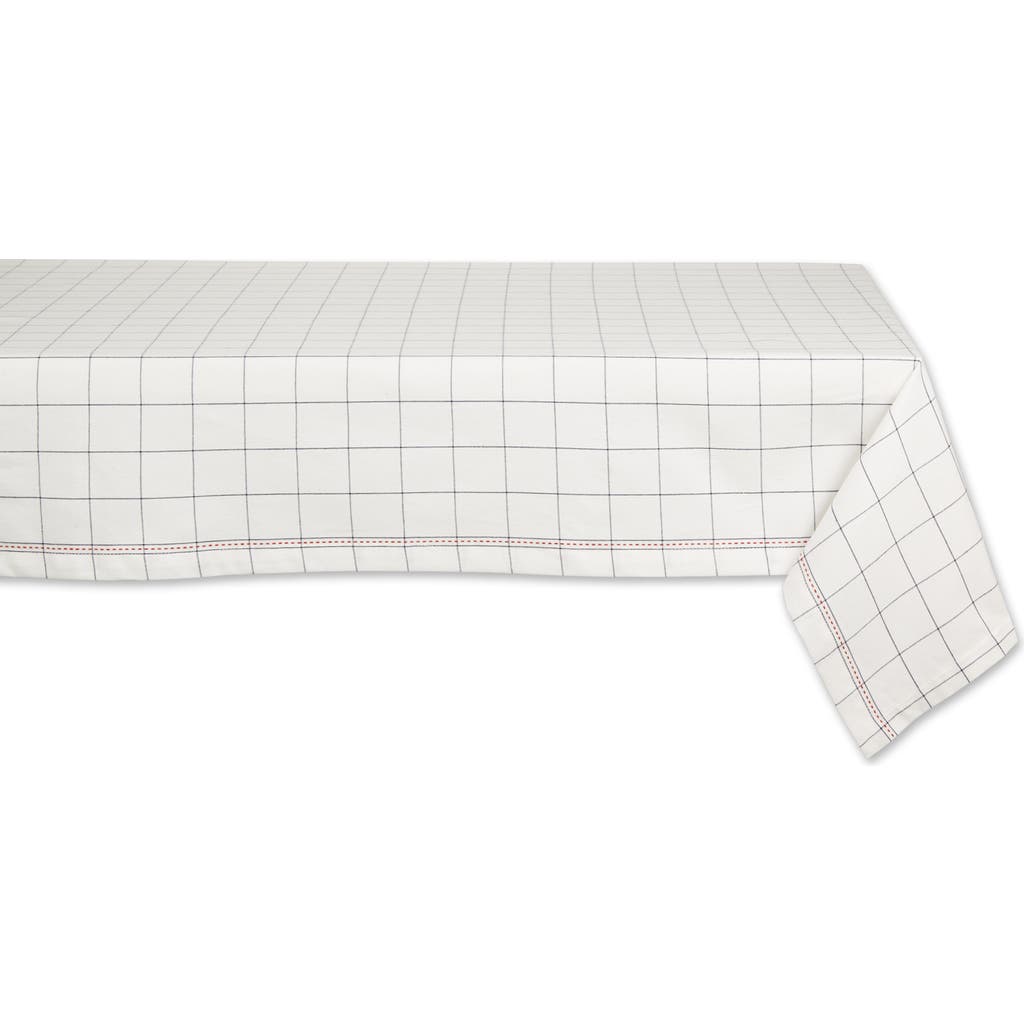 Dii Kitchen Windowpane Tablecloth 60x104 In White