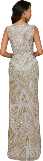 Beaded V-Neck Gown