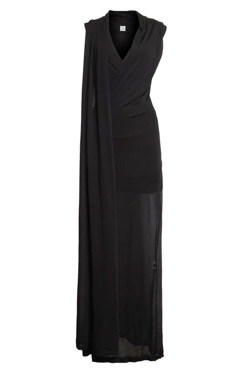 Totême Toteme Overlapped Scarf Sheer Stretch Jersey Maxi Dress
