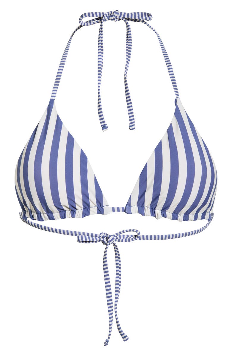 Roxy Stripe Out Reversible Triangle Bikini Top, Main, color, Bijou Blue