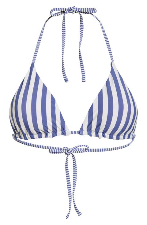 Stripe Out Reversible Triangle Bikini Top