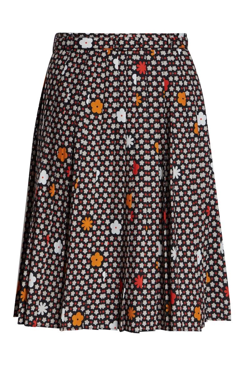 Print Belted Skirt, Alternate, color, BLACK/ RED