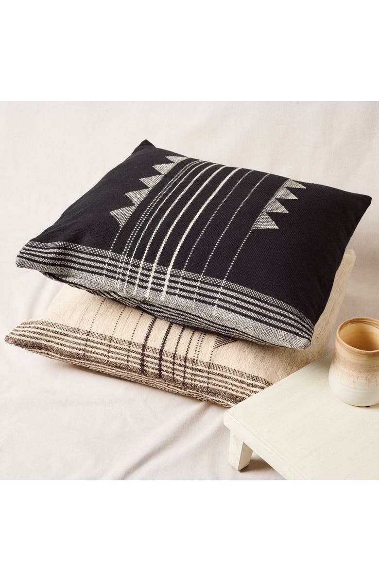 Studio Variously Kora Black Handloom Artisanal Pillow - Cover + Insert, Alternate, color, Black