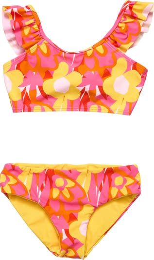 Snapper Rock Kids' Pop of Sunshine Frill Two-Piece Bathing Snapper Rock Kids' Pop of Sunshine Frill Two-Piece Bathing