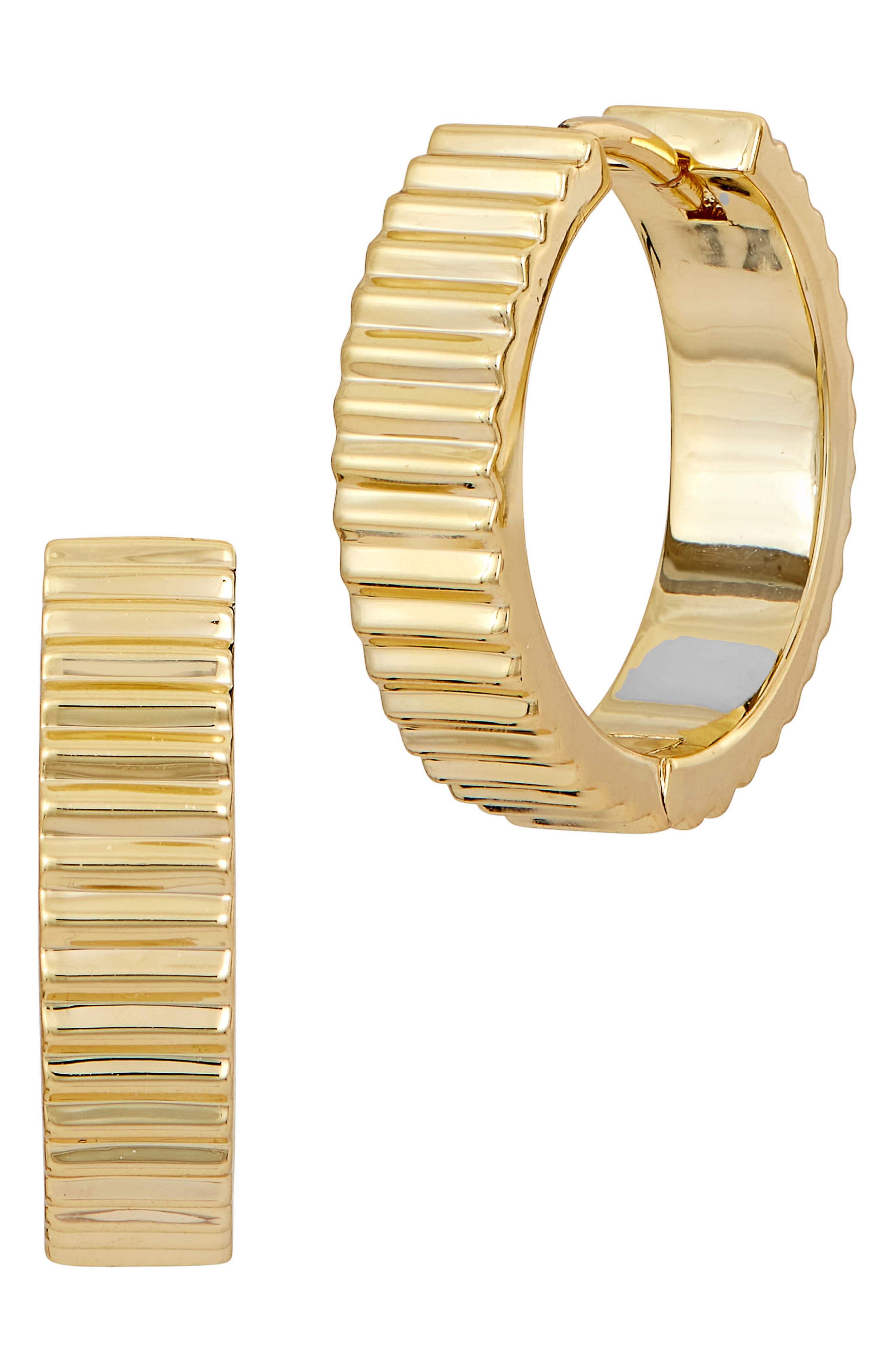 SAVVY CIE JEWELS Ribbed Hoop Earrings