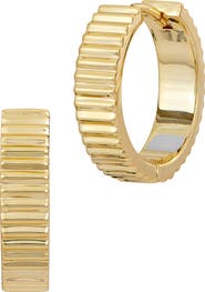 SAVVY CIE JEWELS Ribbed Hoop Earrings