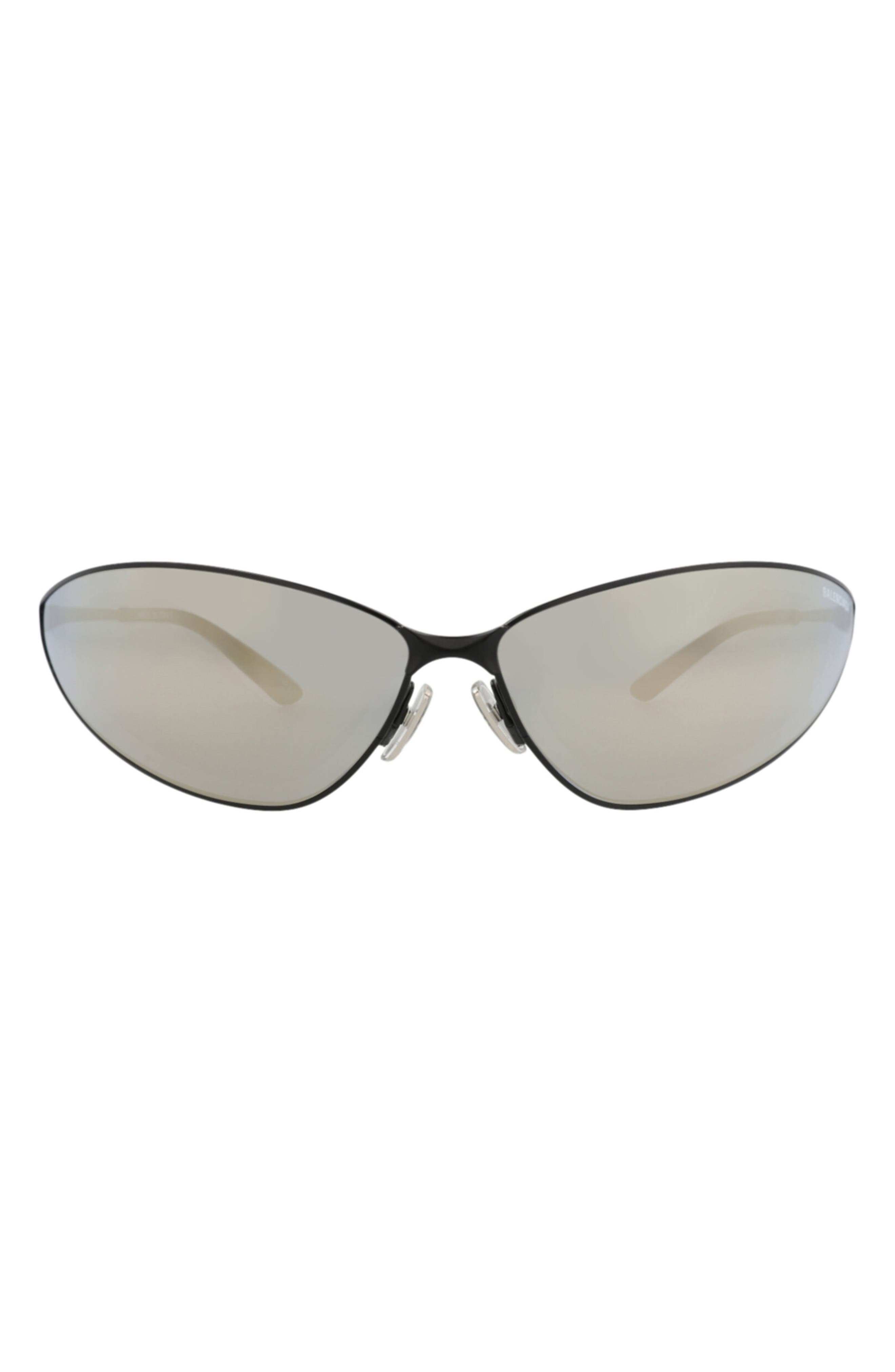 Balenciaga 93mm Shield Mirrored Sunglasses