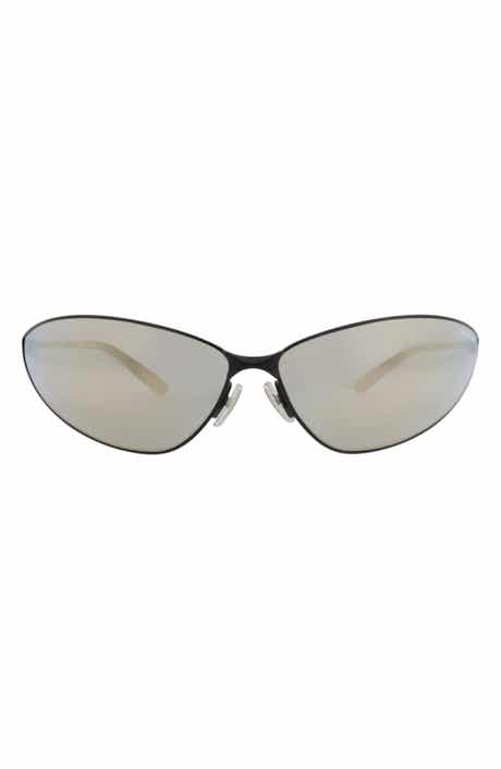 Balenciaga 93mm Shield Mirrored Sunglasses