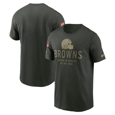 Men's Nike Forest Green Cleveland Browns 2025 Salute to Service Sideline Primary Edge Dri-FIT T-Shirt