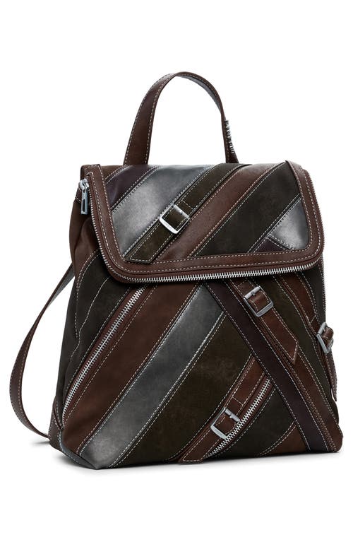 Desigual Small Straps & Zip Detail Backpack In Brown
