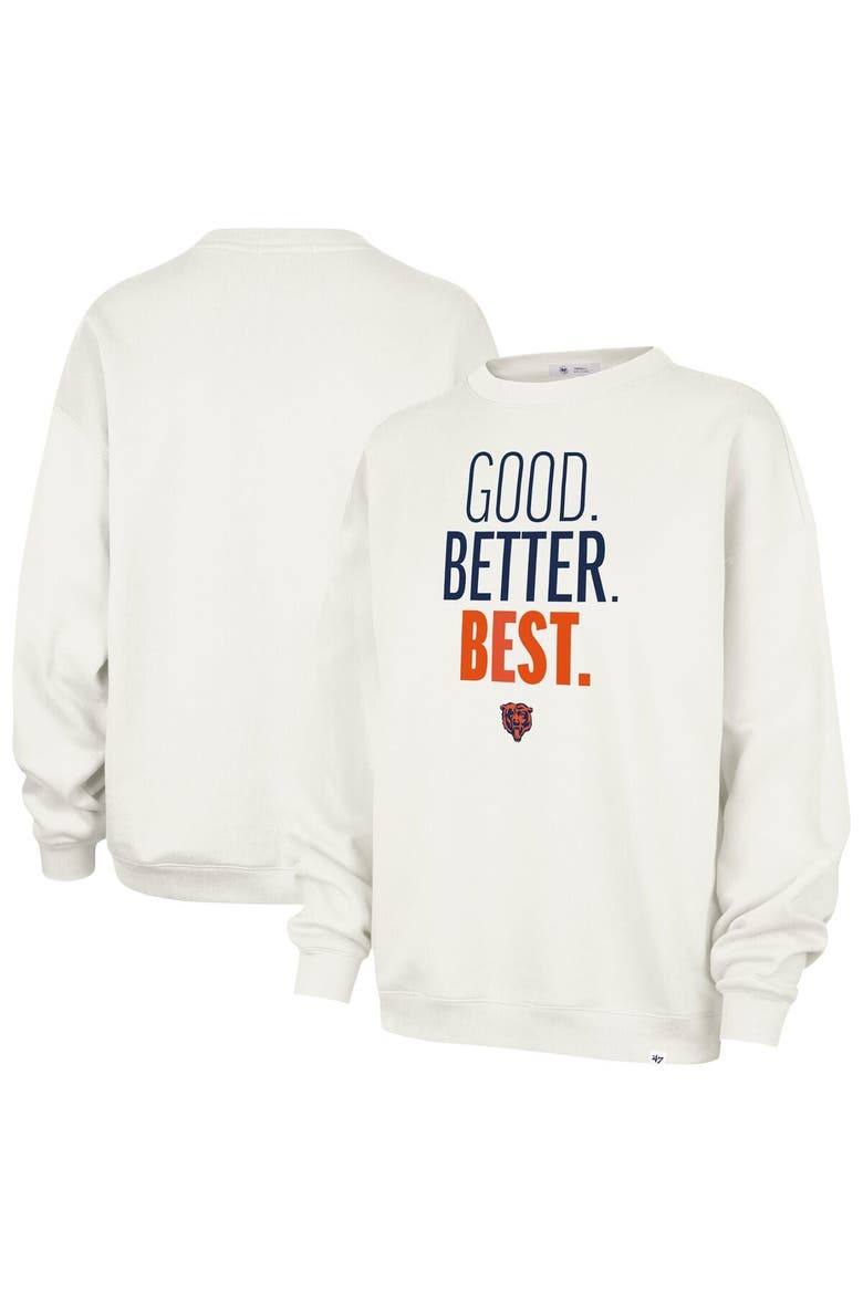Women's '47 Cream Chicago Bears Good. Better. Best. Imprint Oversized Sweatshirt, Main, color, Cream