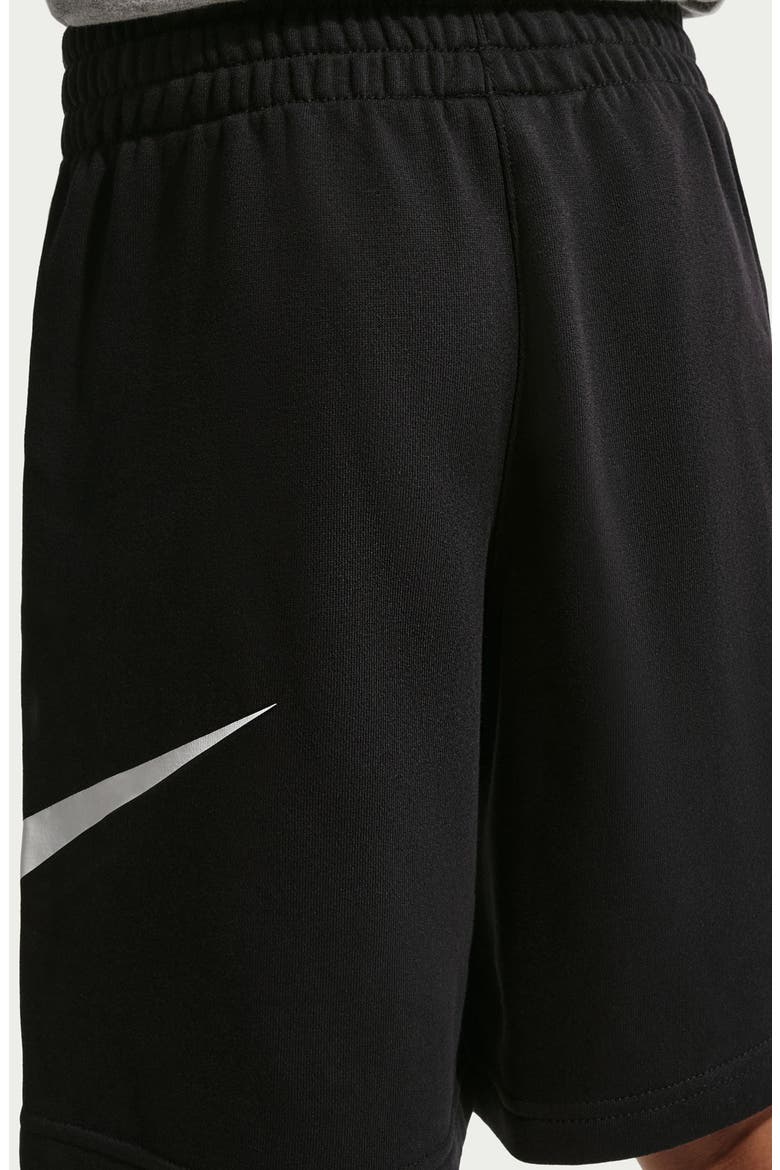 Kids' Logo Detail French Terry Shorts, Alternate, color, 010 BLACK/WHITE