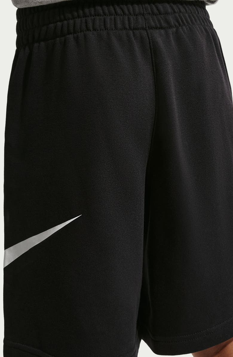 Nike Kids' Logo Detail French Terry Shorts, Alternate, color, Black/ White