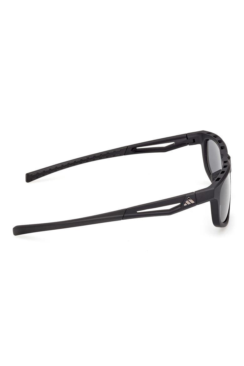 56mm Geometric Sunglasses, Alternate, color, MATTE BLACK / SMOKE