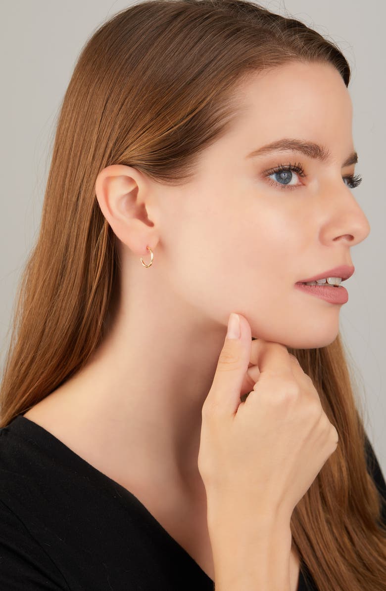 Bony Levy 14K Gold Small Twisted Hoop Earrings, Alternate, color, 