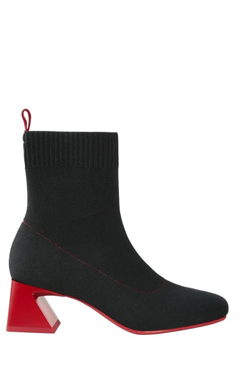 Square-Toe Water-Repellent Heeled Boots (Regina Pro)