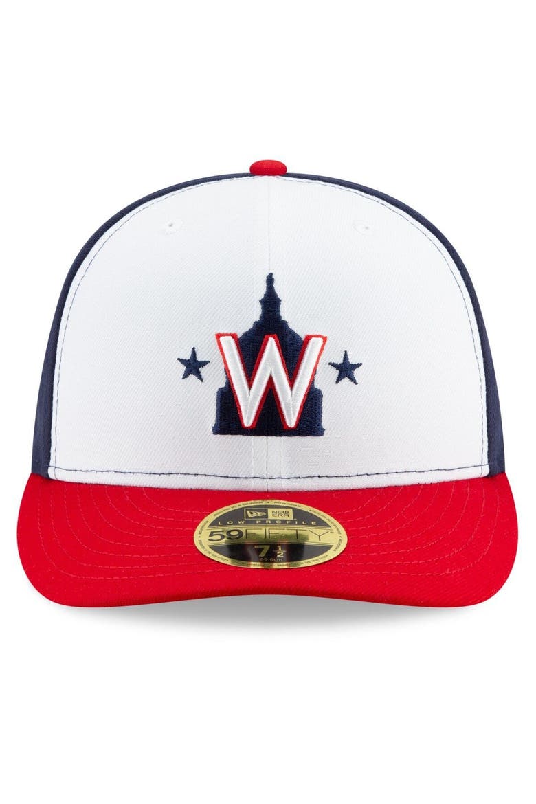 Men's New Era White/Navy Washington Nationals Alternate 2020 Authentic Collection On-Field Low Profile Fitted Hat, Alternate, color, WHITE