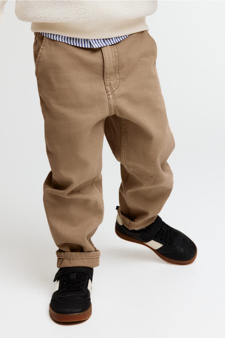 Washed Cotton Twill Pants, Alternate, color, Beige