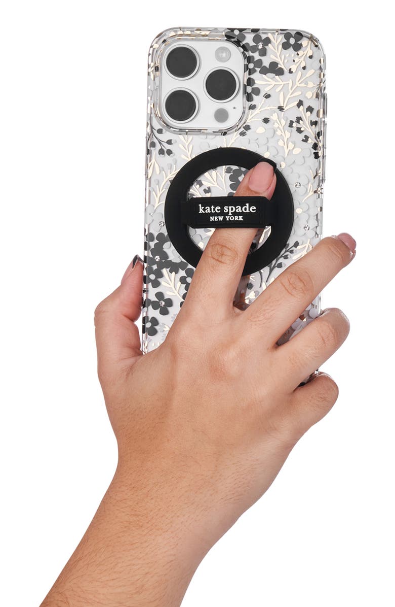 Kate Spade New York black magnetic loop grip, Alternate, color, 