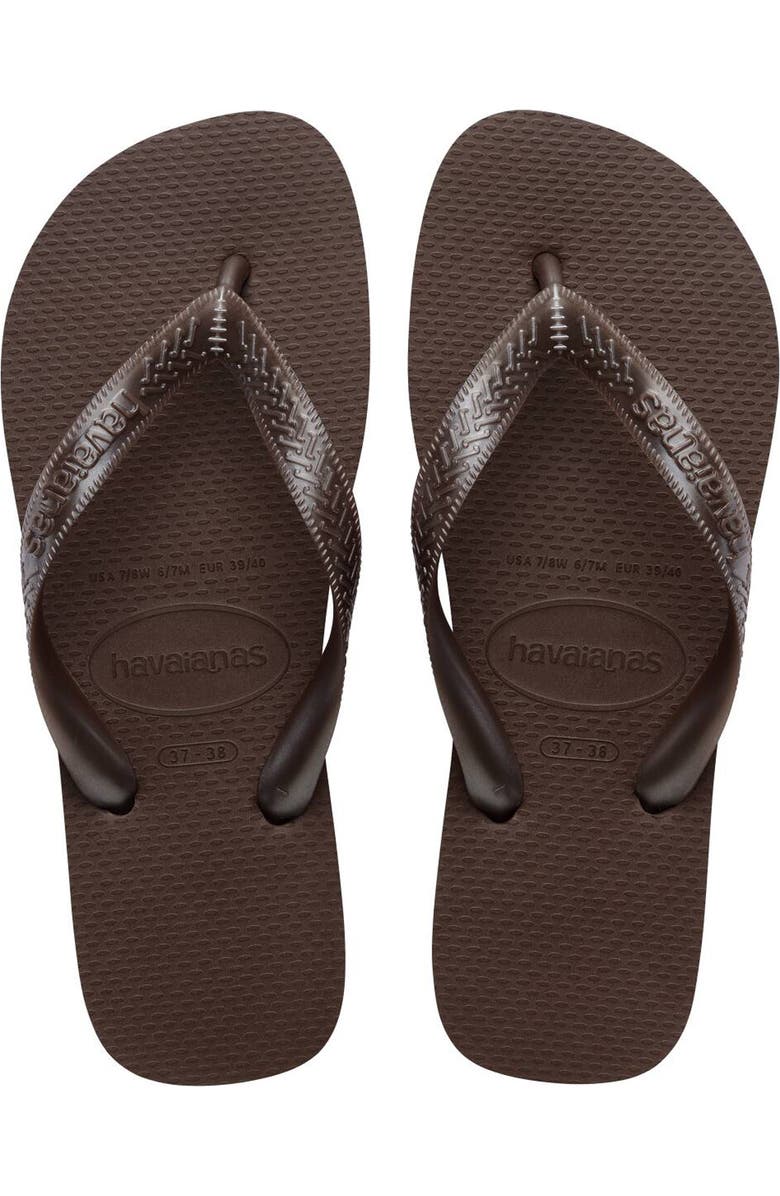 Havaianas Top Tiras Flip Flop, Alternate, color, Dark Brown