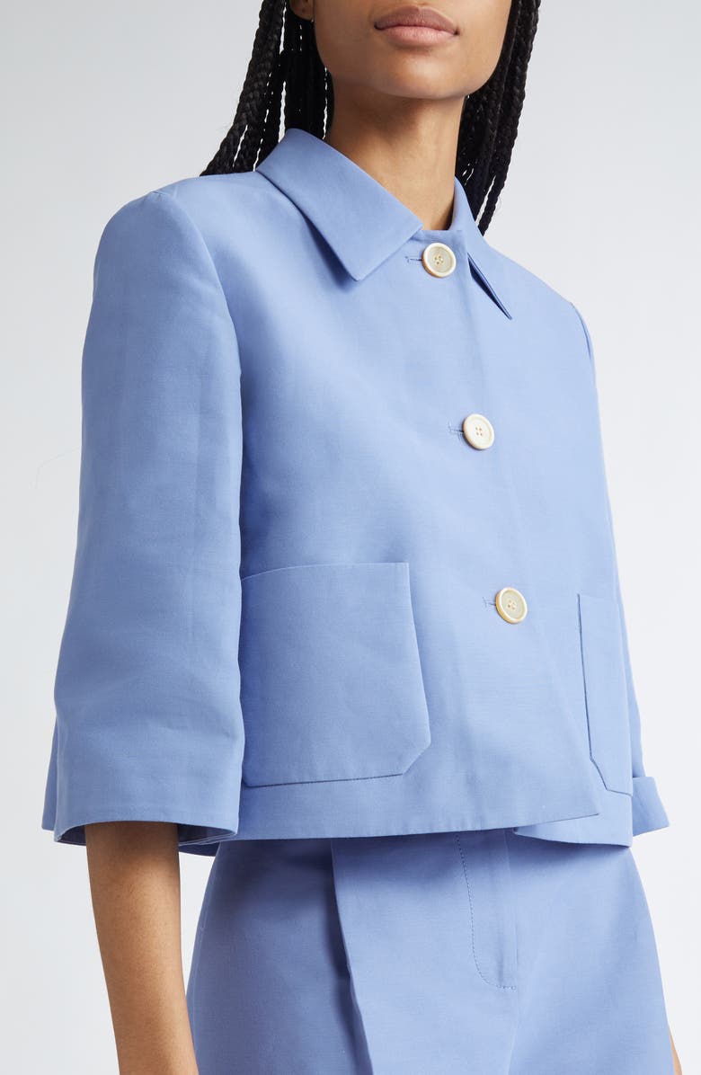 Marni Cotton Cady Crop Jacket, Alternate, color,