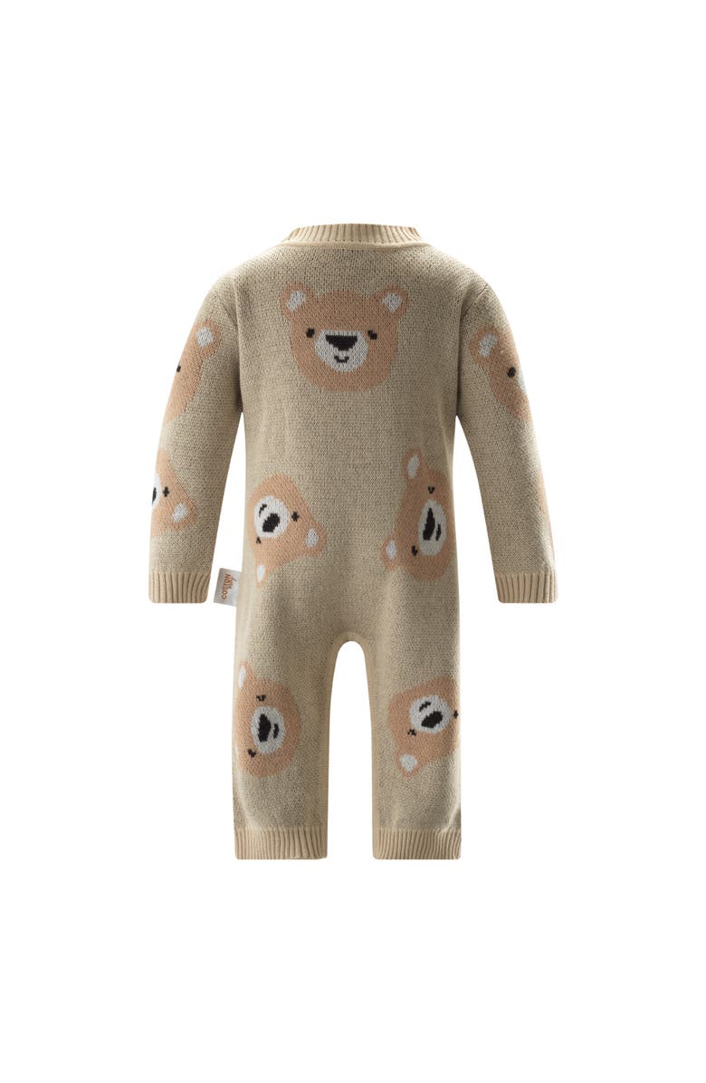 Rachel Riley Teddy Knit Playsuit, Alternate, color, Brown