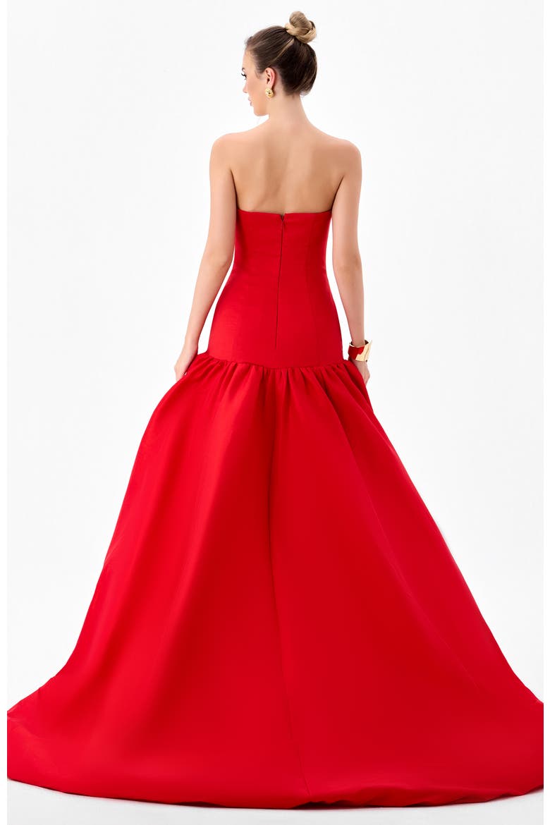 Allegra Strapless Balloon Gown, Alternate, color, RED