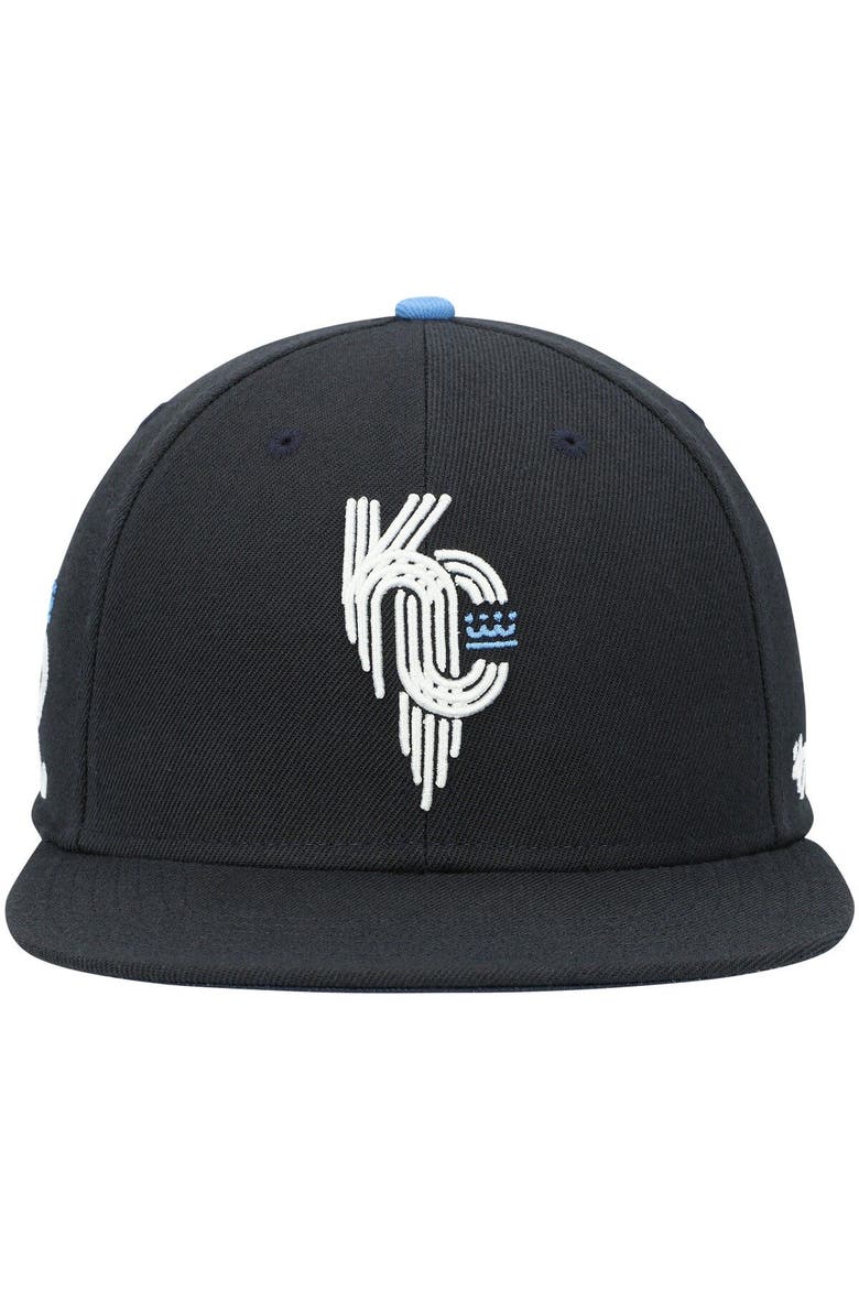 Men's '47 Navy Kansas City Royals 2021 City Connect Captain Snapback Hat, Alternate, color, Navy