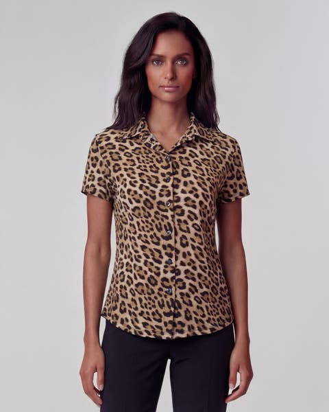 Leopard Brown Womens Printed Shirt