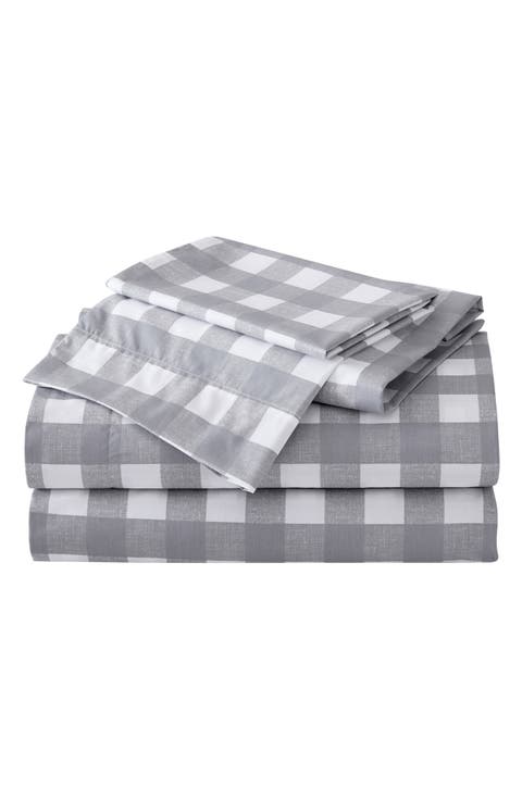 Lakehouse Plaid 200 Thread Count 100% Cotton Percale Sheet Set