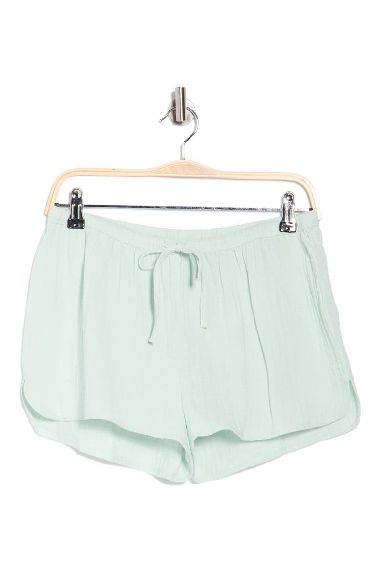 Cotton Gauze Summer Shorts, Alternate, color, GREEN JOYFUL