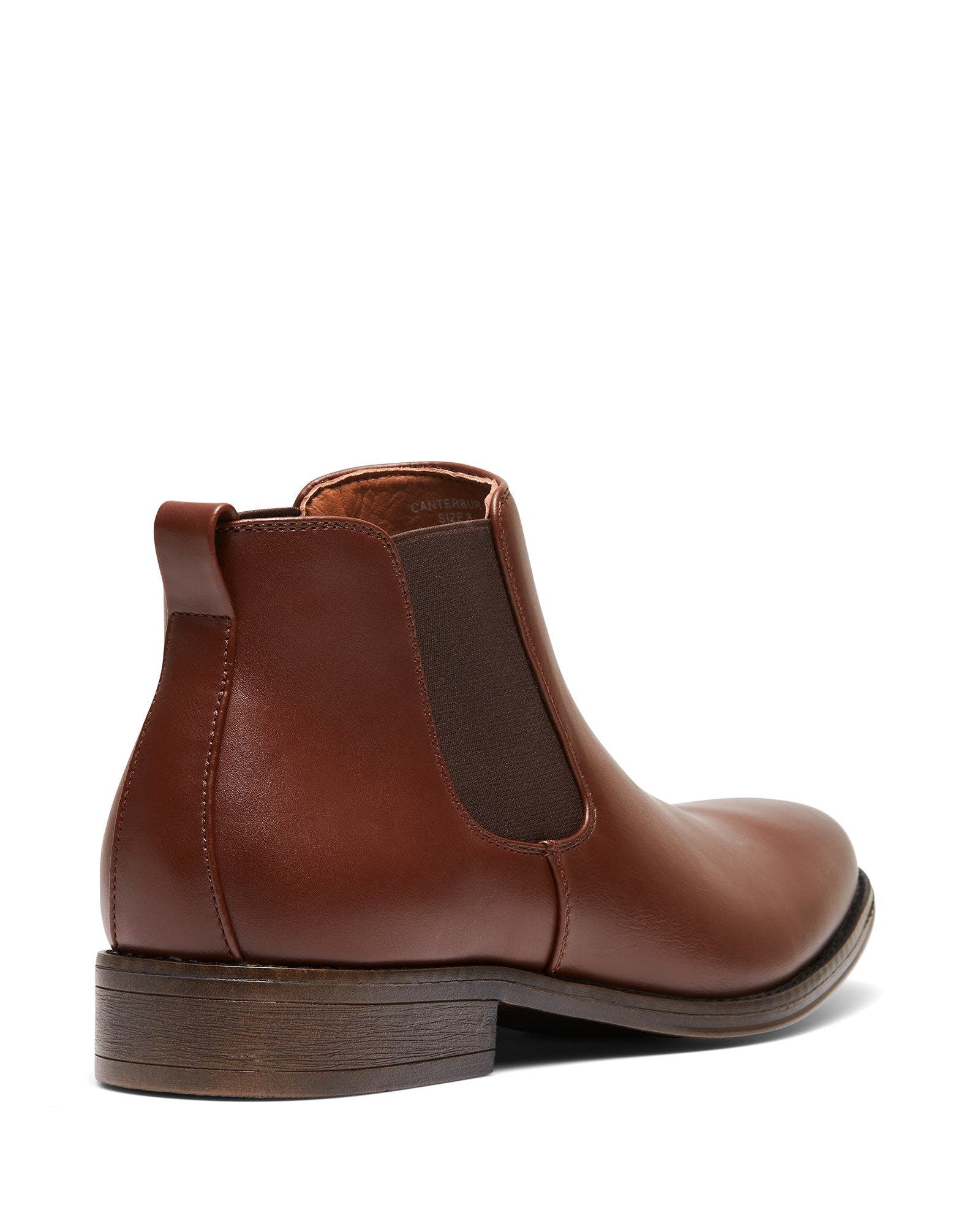 CANTERBURY round toe Chelsea dress boot, Alternate, color, Brown Pu