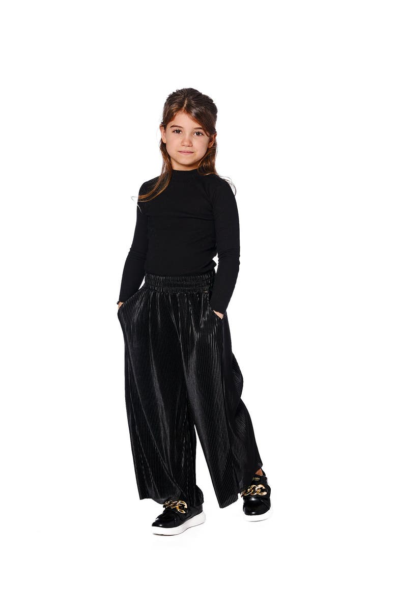 Deux par Deux Super Soft Ribbed Mock Neck Top, Main, color, Black