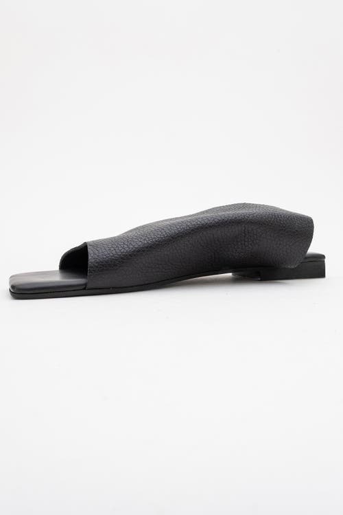 Forever & Always Shoes Orianna Leather Slide Sandal In Black