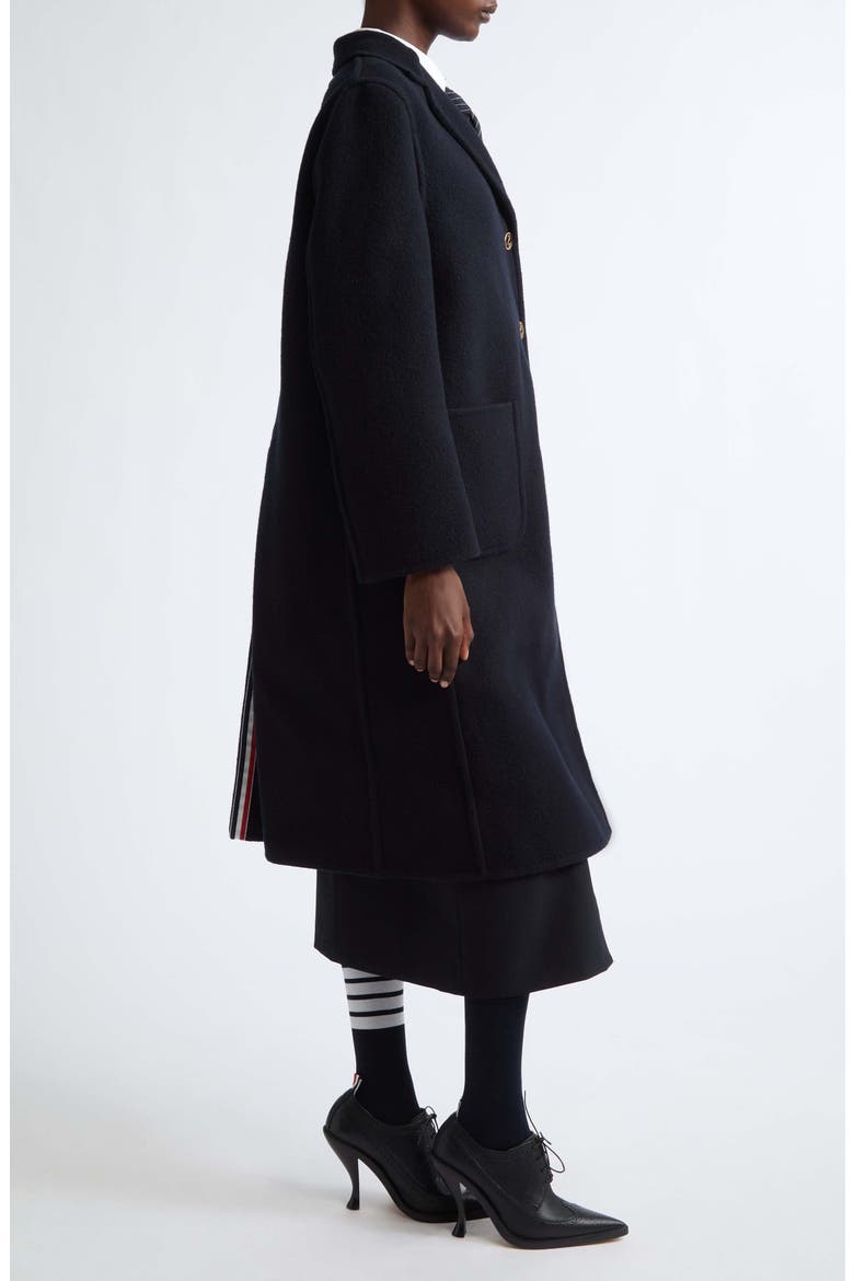 Bell Sleeve Virgin Wool Coat, Alternate, color, NAVY
