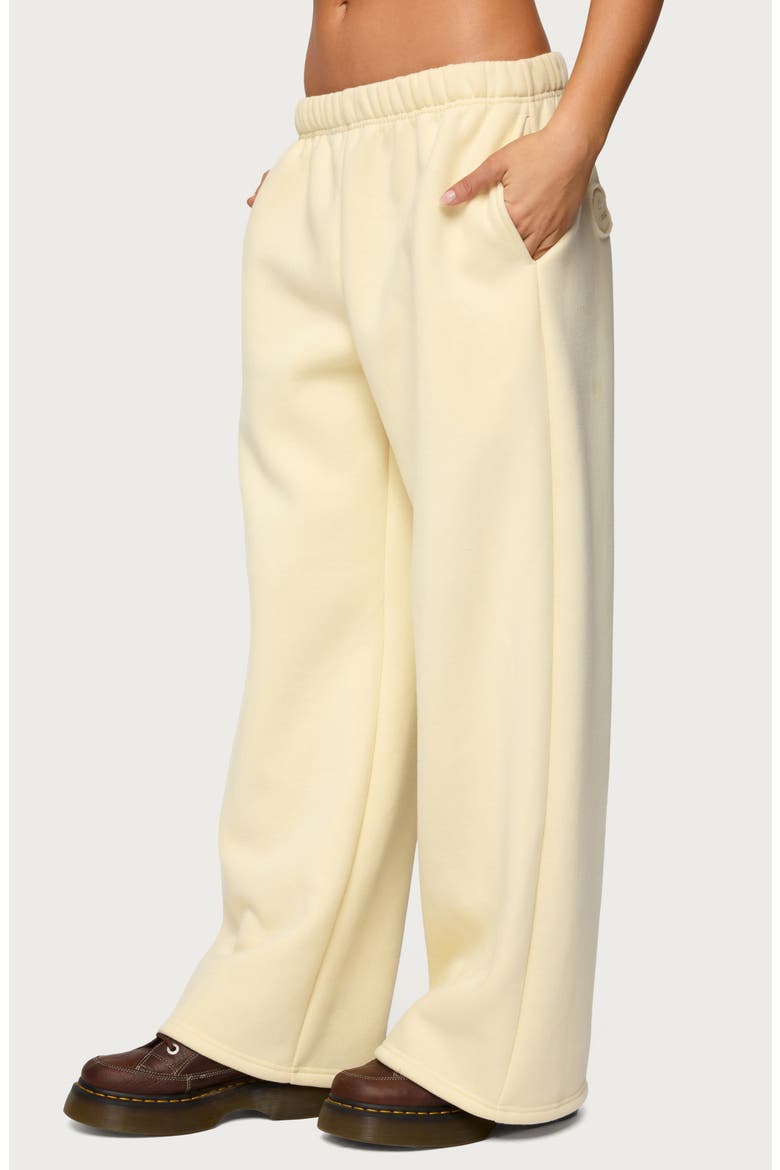 Jaylie Wide Leg Sweatpants, Alternate, color, LIGHT-YELLOW