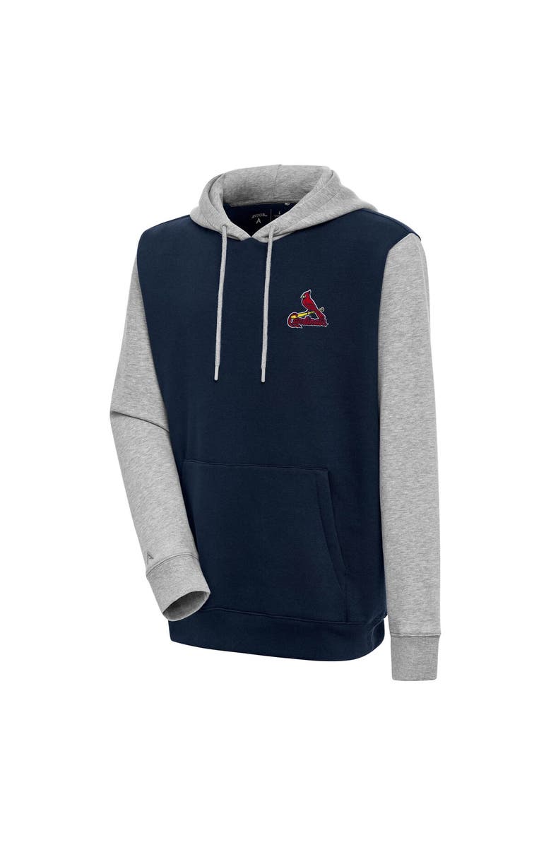 ANTIGUA Men's Antigua  Navy/Heather Gray St. Louis Cardinals Victory Pullover Hoodie, Main, color, 
