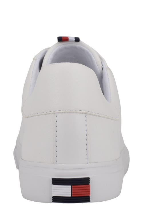 Tommy Hilfiger Lamiss Womens Faux Leather Lifestyle Casual And Fashion Sneakers In White