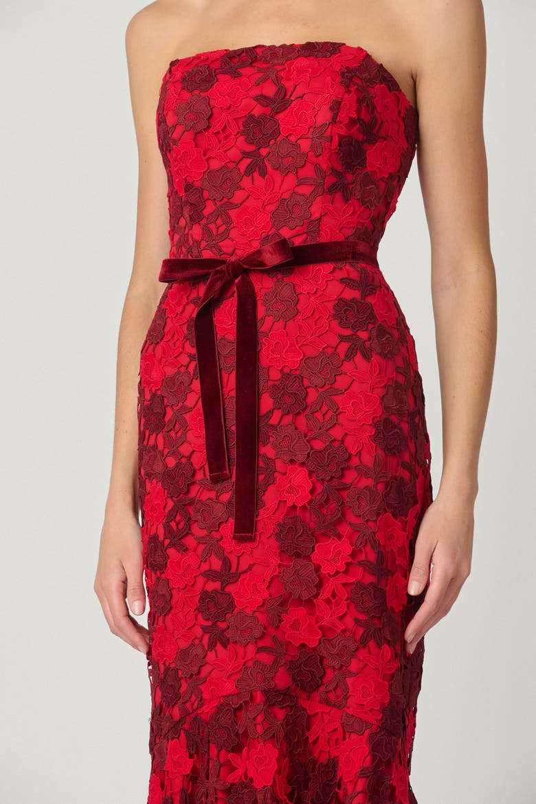Midnight Cierra Delancey Lace Dress, Alternate, color, Red/Burgundy